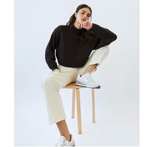 Aritzia Wilfred Free Harper Sweater 100% Merino Wool Medium Mock Neck Pullover